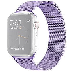 Wewoo Bracelet milanais en acier inoxydable à boucle magnétique pour Apple Watch séries 5 et 440 mm / 3 et 2 et 138 mm violet clair 