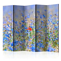 Artgeist Paravent - A sky-colored meadow - cornflowers II [Room Dividers] [225x172]