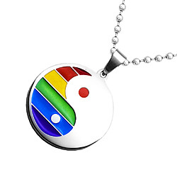 Collier Pendentif Yin Yang En Acier Inoxydable Cadeau Fierté Lesbienne Gay pas cher