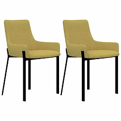 vidaXL Chaises à manger lot de 2 jaune tissu