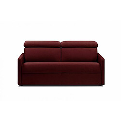 Inside 75 Canapé convertible LUXIA matelas 16cm système express sommier lattes 120cm microfibre bordeaux