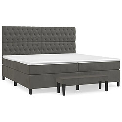 vidaXL Sommier à lattes de lit et matelas Gris foncé 200x200cm Velours