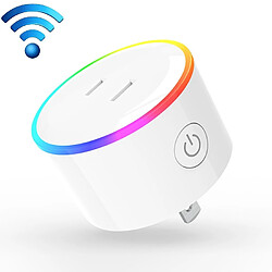 Wewoo Prise Electrique Connectée intelligente pour télécommande WiFi 100A RGB Scene Light compatible avec Alexa & Google Home & IFTTT, CA 100-240V, US