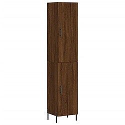 vidaXL Buffet haut Chêne marron 34,5x34x180 cm Bois d'ingénierie