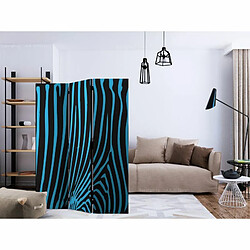 Paris Prix Paravent 3 Volets Zebra Pattern Turquoise 135x172cm