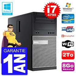 PC Tour DELL 9020 Intel Core I7-4790 RAM 8Go Disque Dur 2To Graveur DVD Wifi W7 · Occasion 