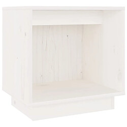 Maison Chic Table de chevet,Table de nuit,Table d'appoint pour salon Blanc 40x30x40 cm Bois de pin solide -MN21079