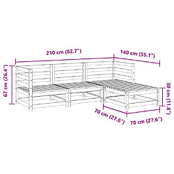 vidaXL Salon de jardin 4 pcs bois de pin imprégné pas cher