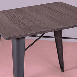 Acheter Nest Dream Table industrielle en acier noir et bois foncé - Bistro