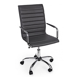 Webmarketpoint Fauteuil de bureau avec accoudoirs Perth gris foncé en éco-cuir