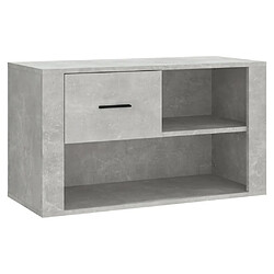 Maison Chic Armoire à Chaussures Gris béton,Meuble de Rangement à Chaussures 80x35x45 cm Bois d'ingénierie -MN81733