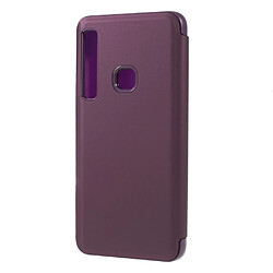 Etui en PU surface de rétroviseur fenêtre vue violet clair pour votre Samsung Galaxy A9 (2018)/A9 Star Pro/A9s