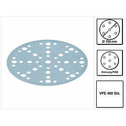 Festool STF D150/48 Granat Disque abrasif P400 - 150 mm pour ponceuses RO 150, ES 150, ETS 150, ETS EC 150, LEX 150, WTS 150, HSK-D 150 - 400 pcs. (4x 575172) 