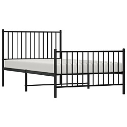 Avis Maison Chic Lit adulte - Lit simple Cadre de lit métal avec tête de lit/pied de lit,Structure du lit Contemporain pour chambre noir 100x190 cm -MN57542