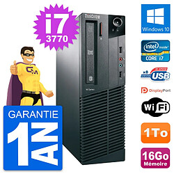 PC Lenovo ThinkCentre M82 SFF Intel i7-3770 RAM 16Go Disque 1To Windows 10 Wifi · Occasion 