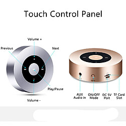 Universal Mini haut-parleur Bluetooth sans fil Portable Touch Screen Stéréo Ultra Low Speaker MP3 Player with Microphone TF Card slot AUX | Portable Speaker (Gold) pas cher