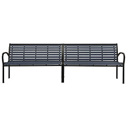 Avis Maison Chic Banc double de jardin| Banc palette d'extérieur 251 cm acier et WPC noir -GKD51661