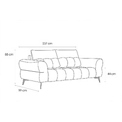 Acheter Courtois Laville Canapé Salvini 3 places tissu beige