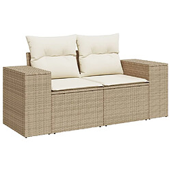 Avis vidaXL Salon de jardin avec coussins 5 pcs beige résine tressée