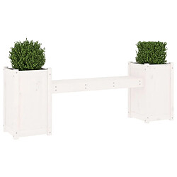 Avis Maison Chic Banc d'extérieur | Banc avec jardinières blanc 180x36x63 cm bois massif de pin -GKD77471