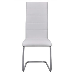 Avis Maison Chic Lot de 6 Chaises à manger cantilever,Chaises de cuisine style scandinave - blanc similicuir -MN86474