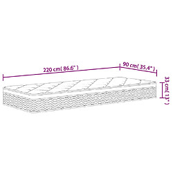 vidaXL Matelas à ressorts ensachés moyen plus 90x220 cm pas cher