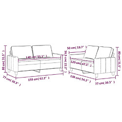 vidaXL Ensemble de canapés 2 pcs avec coussins Gris foncé Velours pas cher