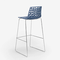 Acheter Tabouret de bar de cuisine Grand Soleil 74 cm design Spider Slitta, Couleur: Bleu