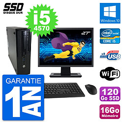 PC HP ProDesk 400 G1 SFF Ecran 27" i5-4570 RAM 16Go SSD 120Go Windows 10 Wifi - Occasion