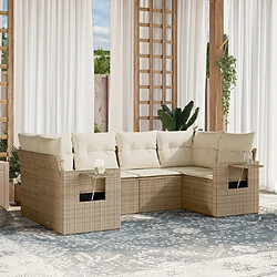 Maison Chic Salon de jardin avec coussins 6 pcs, Ensemble Tables et chaises de jardin, beige résine tressée -GKD660737