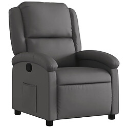 Maison Chic Fauteuil Relax pour salon, Fauteuil inclinable gris cuir véritable -GKD87478