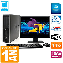 PC HP Compaq Pro 6200 SFF Ecran 22" Intel G840 16Go 1To Graveur Wifi W7 · Occasion 