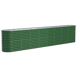 Maison Chic Jardinière,Lit surélevé de jardin - Bac à fleurs - pot de fleur Acier enduit de poudre 332x40x68 cm Vert -GKD38834