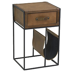 Aubry Gaspard Table porte-revue en cuir.