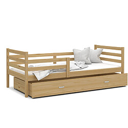 Kids Literie LIT Enfant Milo 90x190 Pin livré avec sommier, tiroir et matelas de 7cm OFFERT. 