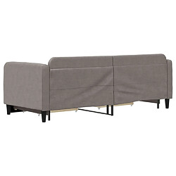 Maison Chic Lit d'appoint avec gigogne et tiroirs | Lit de jour | Lit de repos taupe 80x200 cm tissu -GKD93676 pas cher