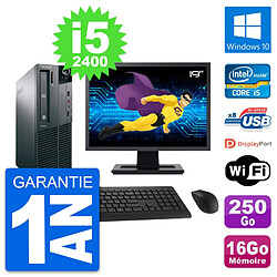 PC Lenovo M81 SFF Ecran 19" Intel i5-2400 RAM 16Go Disque 250Go Windows 10 Wifi · Occasion 