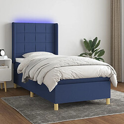 Sommier à lattes,Cadre à lattes de lit pour Adulte matelas et LED Bleu 90x190 cm Tissu -MN37416