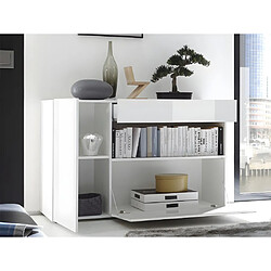 Vente-Unique Buffet ALTAIR - 2 portes & 1 tiroir - Coloris : Blanc laqué