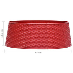 vidaXL Jupe de sapin de Noël Rouge Ø65x19,5 cm pas cher