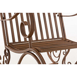 Acheter Decoshop26 Chaise fauteuil à bascule rocking chair pour jardin en fer marron vieilli MDJ10101