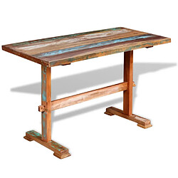 Acheter vidaXL Table à manger sur pied bois de récupération massif 120x58x78cm