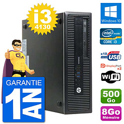 PC HP EliteDesk 800 G1 Core i3-4130 RAM 8Go Disque Dur 500Go Windows 10 Wifi - Occasion