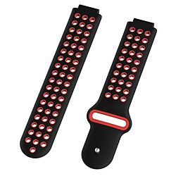 Avis Wewoo Bracelet pour montre connectée Dragonne sport en silicone bicolore Garmin Forerunner 220 / Approach S5 / S20 noir rouge