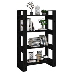 Avis vidaXL Bibliothèque/Séparateur de pièce Noir 80x35x125 cm Pin massif