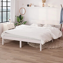 vidaXL Cadre de lit sans matelas blanc bois de pin massif