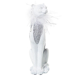 Avis Figurine Décorative Alexandra House Living Blanc Argenté Plastique Léopard 12 x 15 x 27 cm