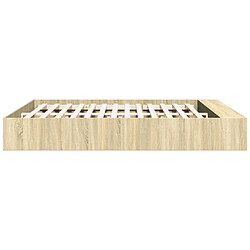 Acheter Vidaxl Cadre de lit chêne sonoma 200x200 cm bois d'ingénierie