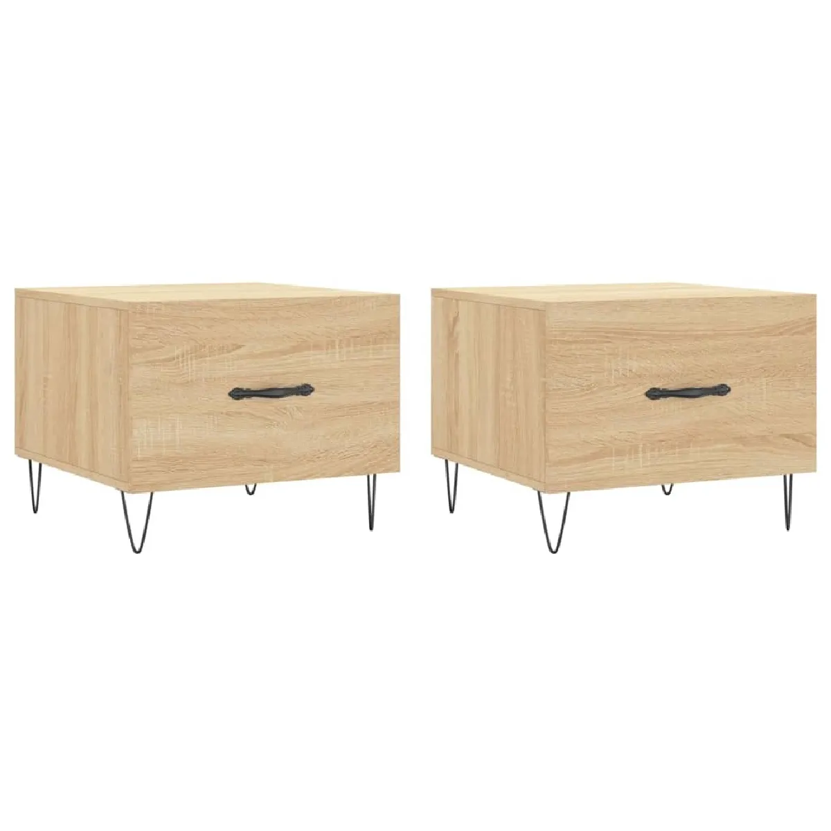 Maison Chic Lot de 2 Tables basses,Table Console pour salon chêne sonoma 50x50x40 cm bois d'ingénierie -MN20682