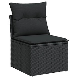 Avis vidaXL Salon de jardin 4 pcs avec coussins noir résine tressée